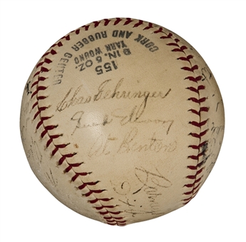1939 Detroit Tigers Team Signed Baseball With 23 Signatures Incl Gehrginger and Greenberg (JSA)